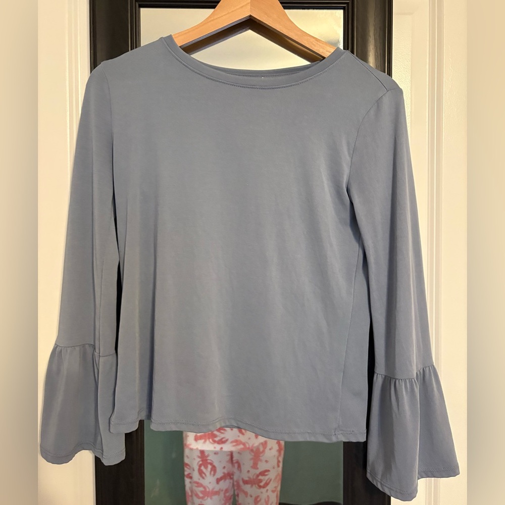 Cape Juby Blue Bell Sleeve Blouse